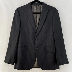 Banana Republic Blazer Mens 38S Dark Gray Pen Stripe Long Sleeve Notched Lapel